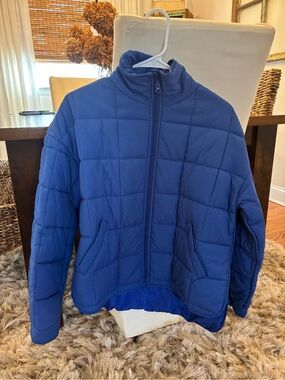 Blue Quilted Puffer Jacket